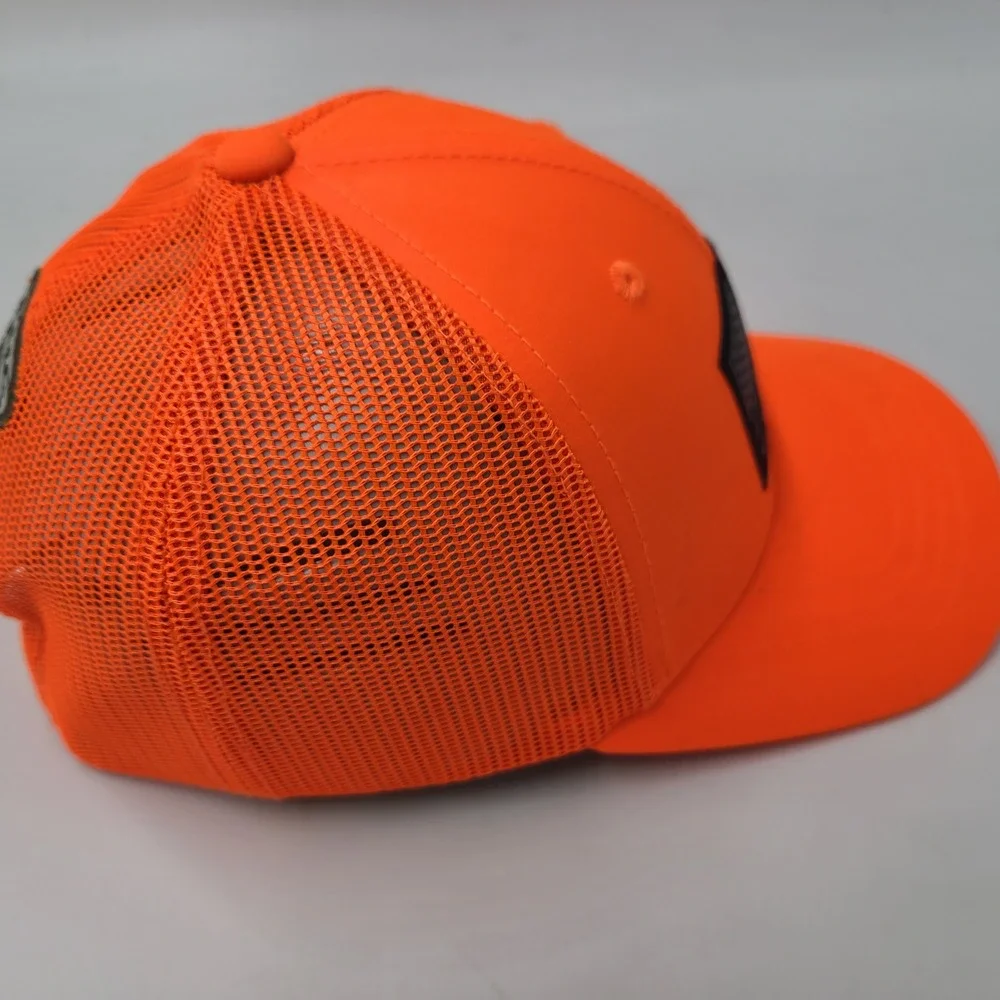 Youth Columbia Hat Snapback Trucker Mesh Blaze Orange Black PHG Hunting Flag Boy